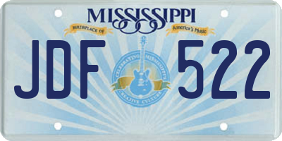 MS license plate JDF522