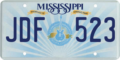 MS license plate JDF523