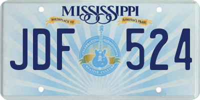 MS license plate JDF524
