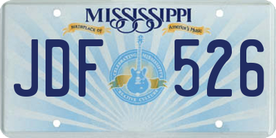 MS license plate JDF526