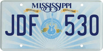 MS license plate JDF530