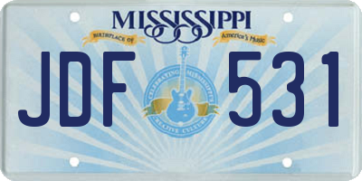 MS license plate JDF531