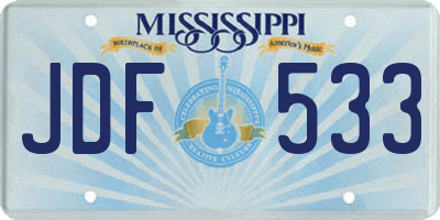 MS license plate JDF533