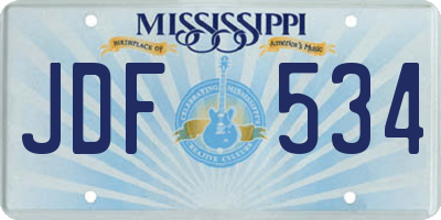 MS license plate JDF534