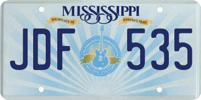 MS license plate JDF535
