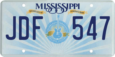 MS license plate JDF547