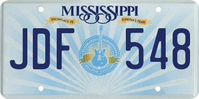 MS license plate JDF548