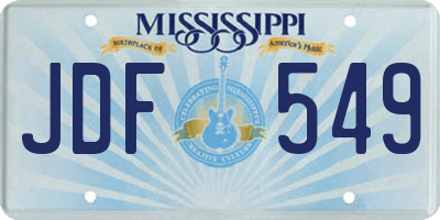 MS license plate JDF549