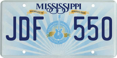 MS license plate JDF550