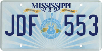MS license plate JDF553