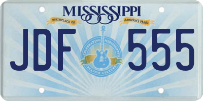 MS license plate JDF555
