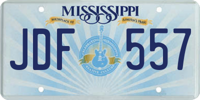 MS license plate JDF557