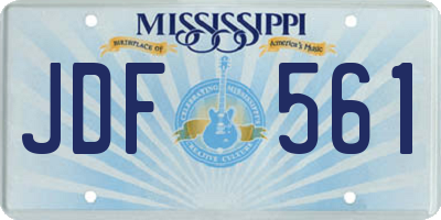 MS license plate JDF561