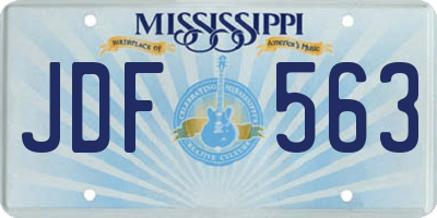MS license plate JDF563