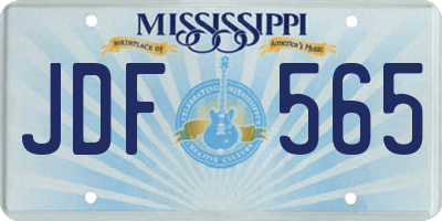 MS license plate JDF565