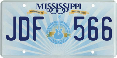 MS license plate JDF566