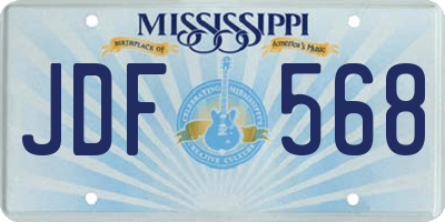 MS license plate JDF568