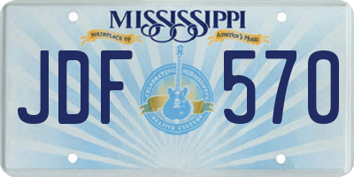 MS license plate JDF570