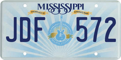 MS license plate JDF572