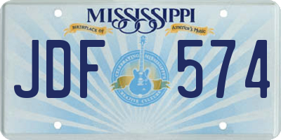 MS license plate JDF574