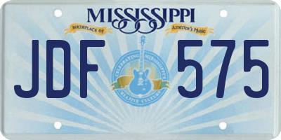 MS license plate JDF575