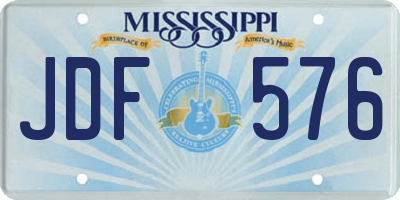 MS license plate JDF576