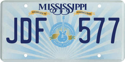 MS license plate JDF577
