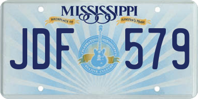 MS license plate JDF579