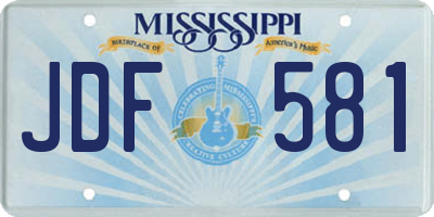 MS license plate JDF581