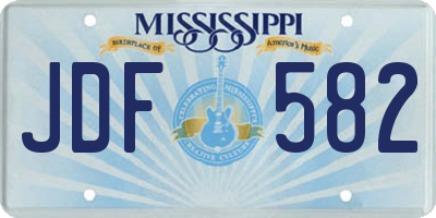 MS license plate JDF582
