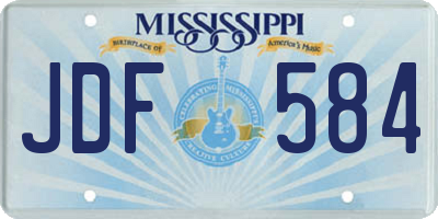MS license plate JDF584