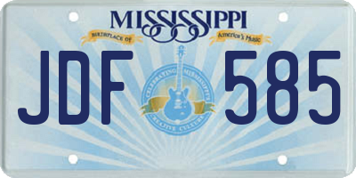 MS license plate JDF585