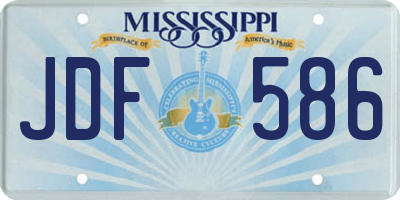 MS license plate JDF586