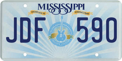 MS license plate JDF590