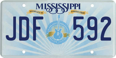 MS license plate JDF592