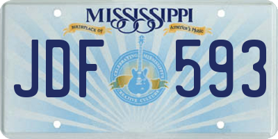 MS license plate JDF593