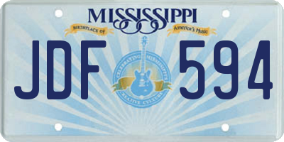 MS license plate JDF594