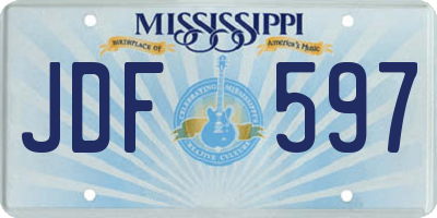 MS license plate JDF597