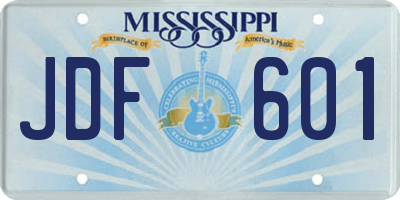 MS license plate JDF601
