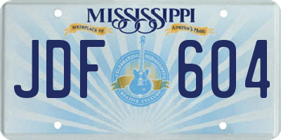 MS license plate JDF604