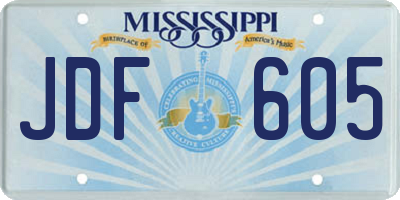 MS license plate JDF605