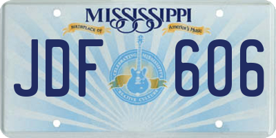 MS license plate JDF606