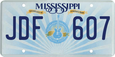 MS license plate JDF607