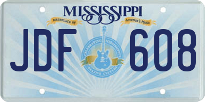 MS license plate JDF608