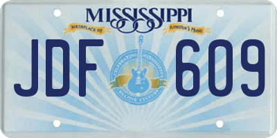 MS license plate JDF609