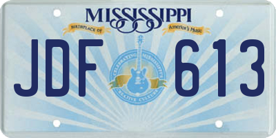 MS license plate JDF613