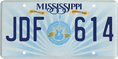MS license plate JDF614
