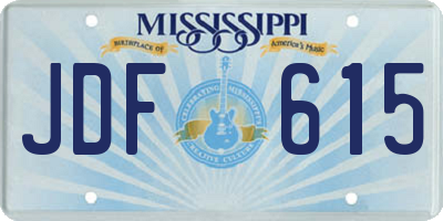 MS license plate JDF615
