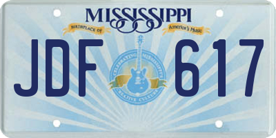 MS license plate JDF617