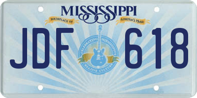 MS license plate JDF618